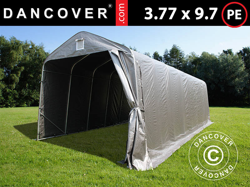 Dancover Garagetelt Opbevaringstelt PRO 3,77x9,7x3,18m PE, Grå