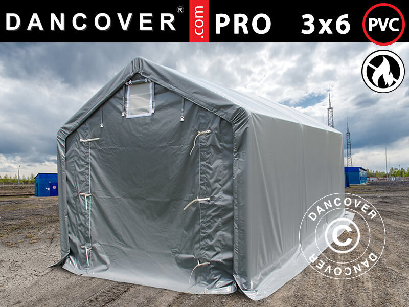 Dancover Lagertelt PRO 3x6x2x2,82m, PVC, Grå