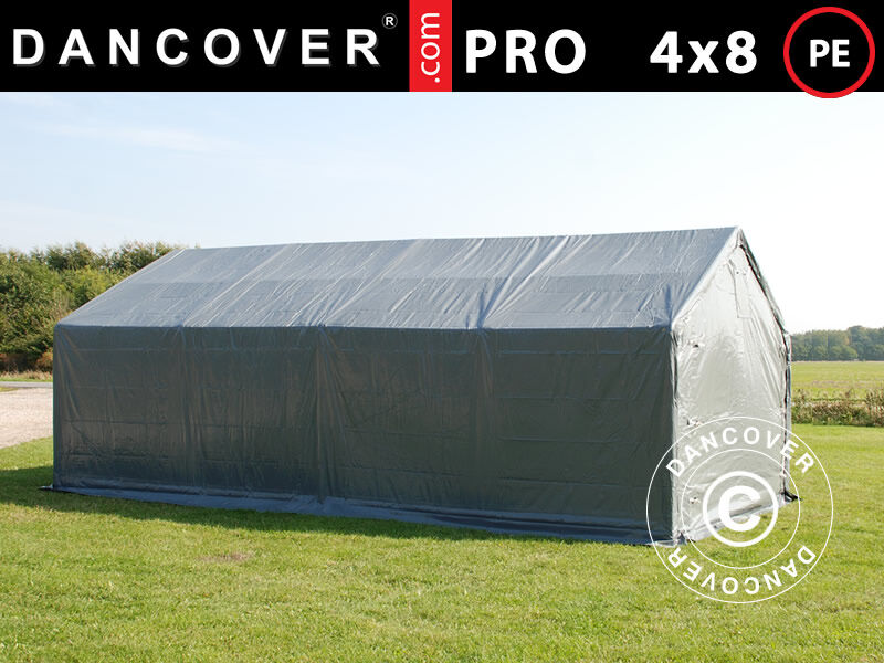 Dancover Lagertelt PRO 4x8x2x3,1m, PE, Grå