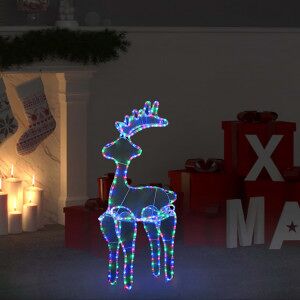 vidaXL Reno Decorativo Navideño Con Malla 306 Led 60x24x89 Cm