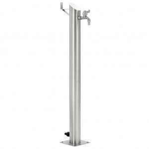 vidaXL Columna De Agua De Jardín Acero Inoxidable Redonda 95 Cm