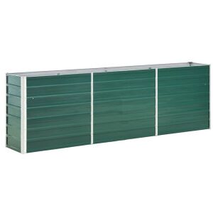 vidaXL Arriate De Jardín De Acero Galvanizado Verde 240x40x77 Cm