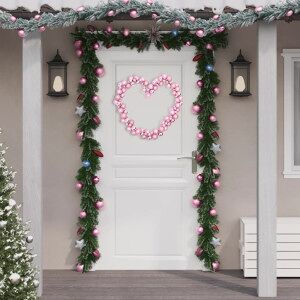 vidaXL Corona De Bolas De Navidad Poliestireno Rosa 175 Cm