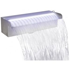 vidaXL Fuente Cascada Rectangular Led  Piscina Acero Inoxidable 30 Cm