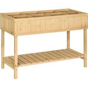 Outsunny Huerto urbano color madera 120 x 60 x 81 cm