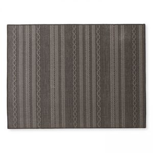 Oviala Tapete rectangular de polipropileno de 160x230 cm en color negro