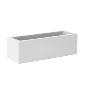 Newgarden Jardinera rectangular de polietileno resistente blanco 100x35x32 cm