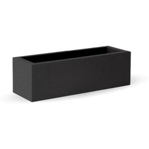 Newgarden Jardinera rectangular de polietileno resistente negro 100x35x32 cm