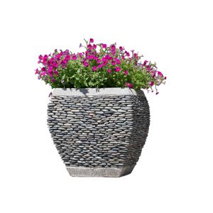 Wanda Collection Maceta tiesto jardinera moldeada piedra 50 cm jardín zen