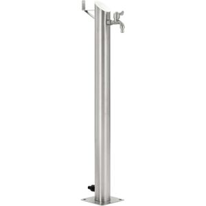 vidaXL Columna de agua de jardín acero inoxidable redonda 95 cm