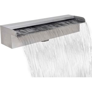 vidaXL Fuente cascada rectangular piscina acero inoxidable 45 cm