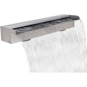 vidaXL Fuente cascada rectangular piscina acero inoxidable 60 cm