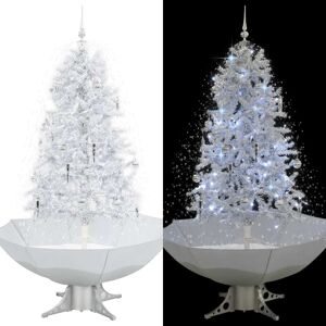 vidaXL Árbol de Navidad con nieve con base en paraguas blanco 170 cm