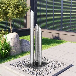 vidaXL Fuente de jardín de acero inoxidable plateado 48x34x123 cm
