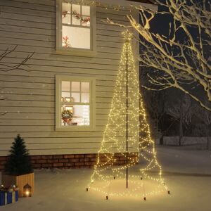 vidaXL Árbol de Navidad con poste de metal 500 LEDs blanco cálido 3 m