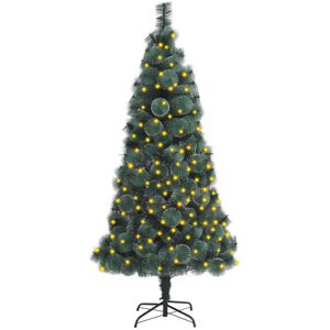 vidaXL Árbol de Navidad con luces y soporte PET verde 120 cm