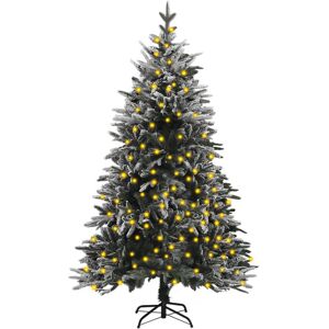 vidaXL Árbol de Navidad artificial con LEDs y nieve PVC&PE 180 cm