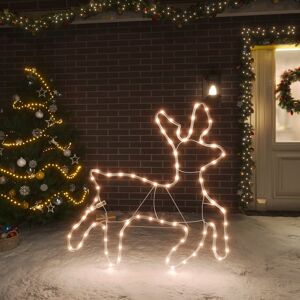 vidaXL Figura de reno de Navidad con 72 LED blanco cálido 57x55x4,5 cm