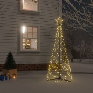 vidaXL Árbol de Navidad cónico 200 LED blanco cálido 70x180 cm