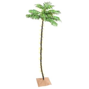 vidaXL Palmera artificial con 136 LED blanco cálido 220 cm