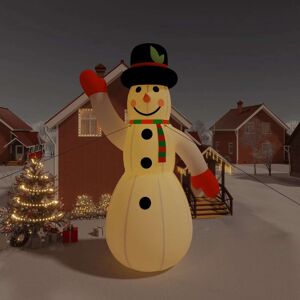 vidaXL Muñeco de nieve inflable de Navidad con LED 805 cm