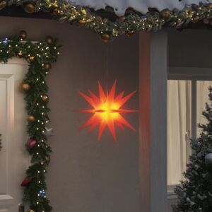 vidaXL Lámpara de Navidad con LED plegable roja 43 cm