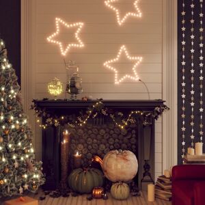 vidaXL Figuras estrellas Navidad con 48 LED 2 uds blanco cálido 56cm