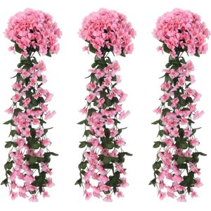 vidaXL Guirnaldas de flores artificiales 3 uds rosa 85 cm