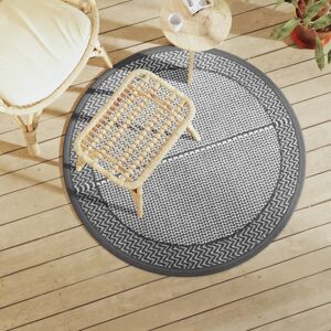 vidaXL Alfombra de exterior PP gris Ø120 cm