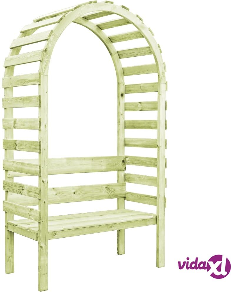 vidaXL Puutarhan pergola penkillä 130x60x230 cm kyllästetty mänty