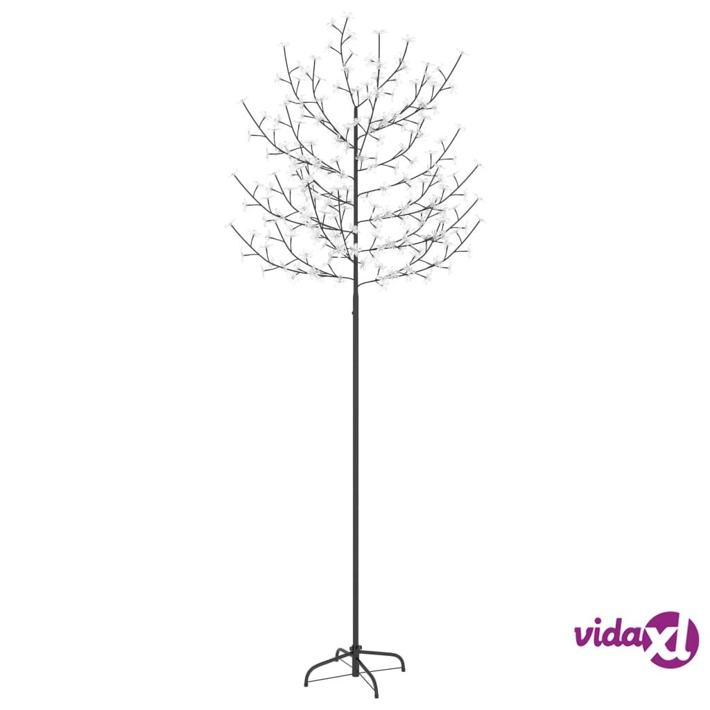 vidaXL Joulukuusi 220 kylmän valkoista LED-valoa kirsikankukka 220 cm