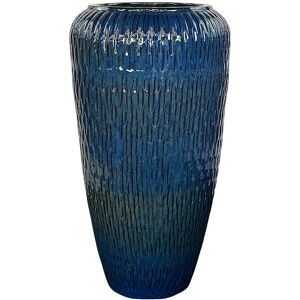 LIVEA Pompadour 90x48 cm, pot d'exterieur fait main en terre cuite emaillee, resistant au gel, Bleu Outremer (POMPADOUR4890-57)