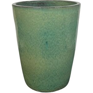 LIVEA Mazarin 69x55 cm, pot d'exterieur fait main en terre cuite emaillee, resistant au gel, jade (MAZARIN5569-5)