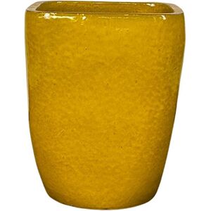 LIVEA Vauban 43x34 cm, pot d'exterieur fait main en terre cuite emaillee, resistant au gel, Jaune (VAUBAN3443-38)