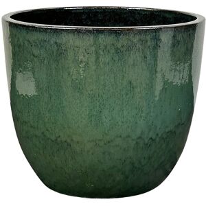 LIVEA Lancelot 50x57 cm, pot d'exterieur fait main en terre cuite emaillee, resistant au gel, jade (LANCELOT5750-05)