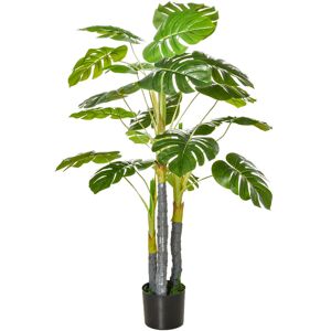 HOMCOM Arbre artificiel plante artificielle monstera H.1,2 m tronc branches lichen feuilles de tortue grand réalisme pot inclus - Publicité