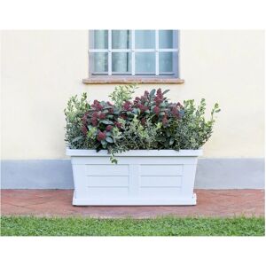 IPERBRIKO Jardinière en bois glacé de 80 cm pour plantes et fleurs de jardin sans soucoupe (code produit 31182). Publicité