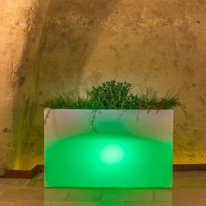 TEKCNOPLAST Jardinière pot de fleurs rectangulaire avec lumière en résine 90X30 cm mod. Flowerpot Top Led Vert - Publicité