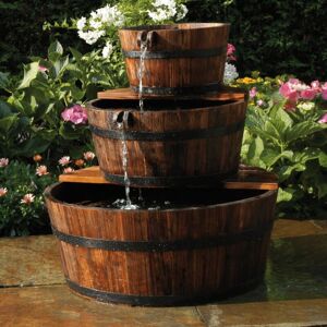 Vidaxl - Ubbink Fontaine à cascade de jardin en forme de 3 barils Bois - Publicité