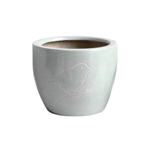 Deco Lines DECOLINES Cache pot Bird Gris en Terre Cuite 18 cm - Publicité