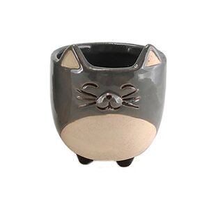 Faye Petit cache pot chat gris 12.5 cm - Publicité