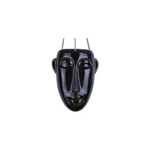 Present Time - Cache-pot design suspendu Mask allongé - H. 25,5 cm - Brun foncé - Publicité