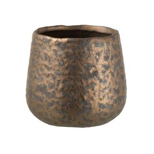 Jolipa Cache pot en céramique cuivrée - Hauteur 13 cm - Diamètre 12.5 cm