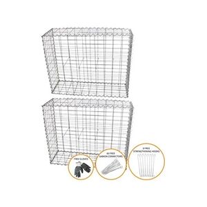 GENERIQUE MonsterShop Lot de 2 Paniers de Gabions 100cm x 80cm x 30cm - Publicité