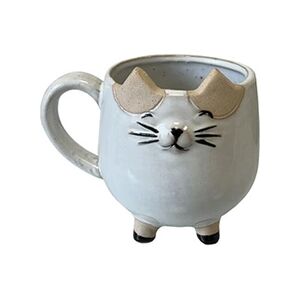 Faye Petit cache pot chat blanc en forme de tasse 12 cm - Publicité