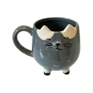 Faye Petit cache pot chat gris en forme de tasse 12 cm - Publicité