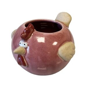 Faye Mini cache-pot poule rose en céramique 8 cm - Publicité