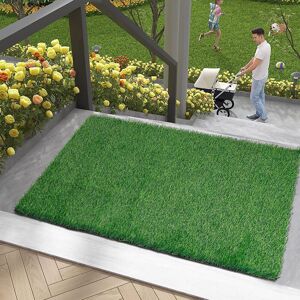 Tapis Gazon Artificiel, 80x120cm, Hauteur de 30mm, Herbe Synth¿¿tique pour Chien avec Trous de Drainage Tapis de Porte de Gazon Int¿¿rieur pour la Formation de Chien, Balcon, Jardin - Publicité