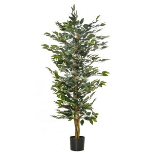 HOMCOM Arbre Artificiel Plante Artificiel ficus Hauteur 1,5 m Tronc Branches Liane Lichen Feuilles Grand réalisme Pot Inclus   Aosom France