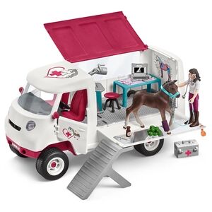 Schleich Figurine veterinaire avec poulain hanovrien 42439